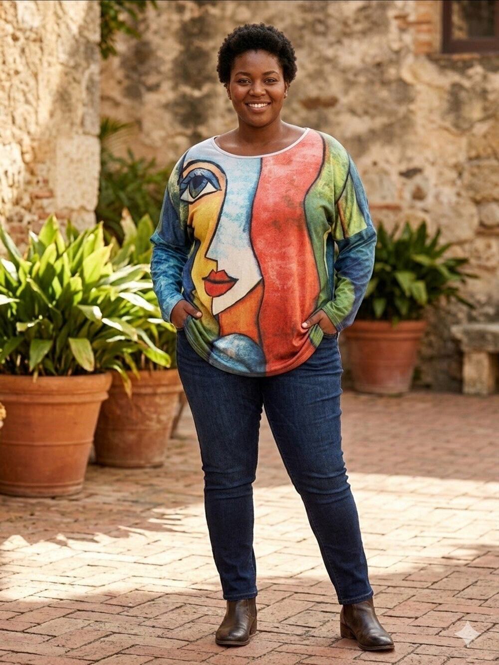 Via Vitale Italian-Made Artistic Long Sleeve Shirt
